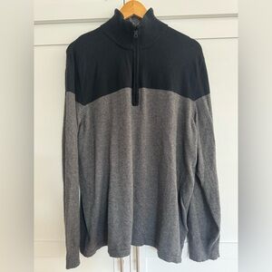 The North Face Men's Black and Gray Quarter Zip-Up Sweater XL